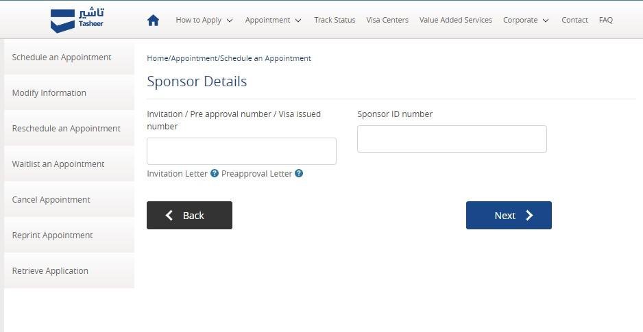 Enter Sponsor Details
