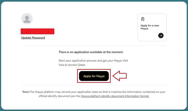 Choose “Apply for Hayya”