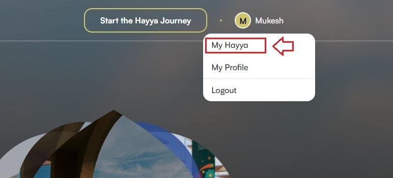 Select “My Hayya” - Qatar Tourist Visa (Hayya A1)